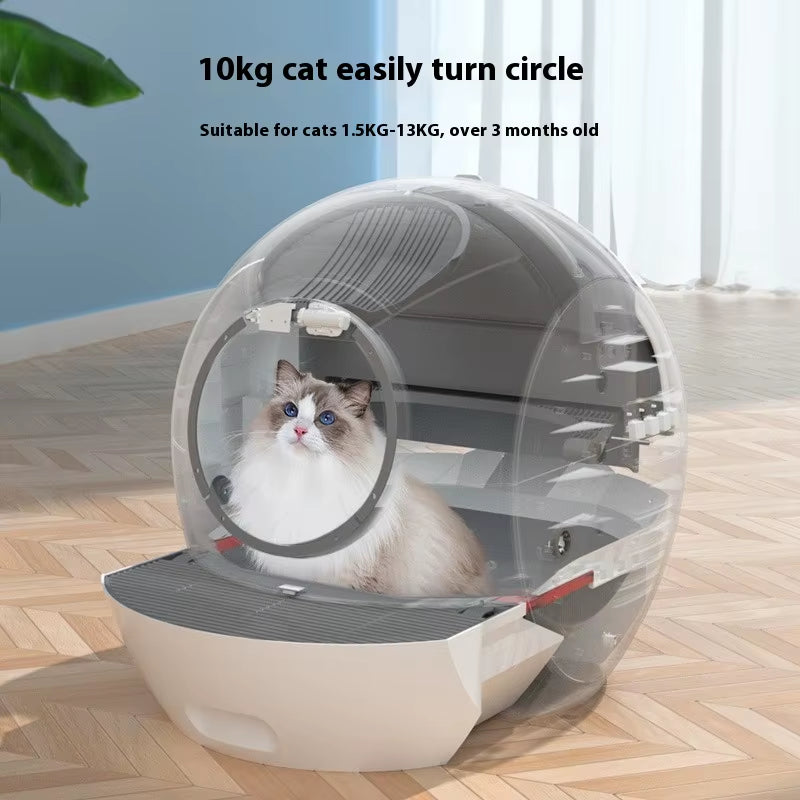 Automatic Self Cleaning Cat Litter Box Extra Large with APP LED Indicator Smart Health Monitor Litter Box English Version